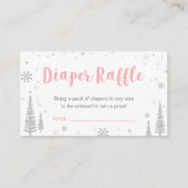 Luier Raffle Tickets | Winter Baby shower, Roze Informatiekaartje (Voorkant)