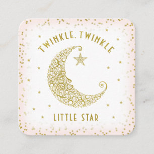 Luier Raffle Twinkle Little Star Baby shower Roze Informatiekaartje