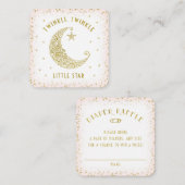 Luier Raffle Twinkle Little Star Baby shower Roze Informatiekaartje (Voorkant / Achterkant)