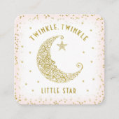 Luier Raffle Twinkle Little Star Baby shower Roze Informatiekaartje (Voorkant)