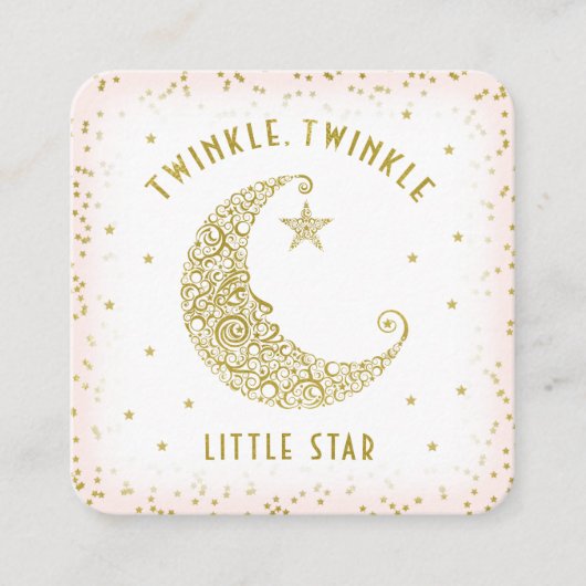Luier Raffle Twinkle Little Star Baby shower Roze Informatiekaartje (Voorkant)