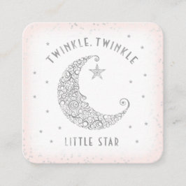 Luier Raffle Twinkle Little Star Baby shower Roze Informatiekaartje