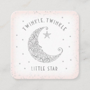 Luier Raffle Twinkle Little Star Baby shower Roze Informatiekaartje