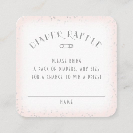Luier Raffle Twinkle Little Star Baby shower Roze Informatiekaartje (Achterkant)