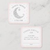 Luier Raffle Twinkle Little Star Baby shower Roze Informatiekaartje (Voorkant / Achterkant)