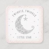 Luier Raffle Twinkle Little Star Baby shower Roze Informatiekaartje (Voorkant)