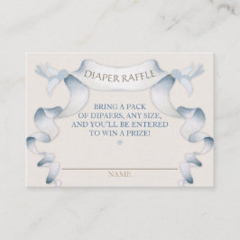 Luier Raffle Vintage Koets Ivoor Blauwe Gingham Informatiekaartje