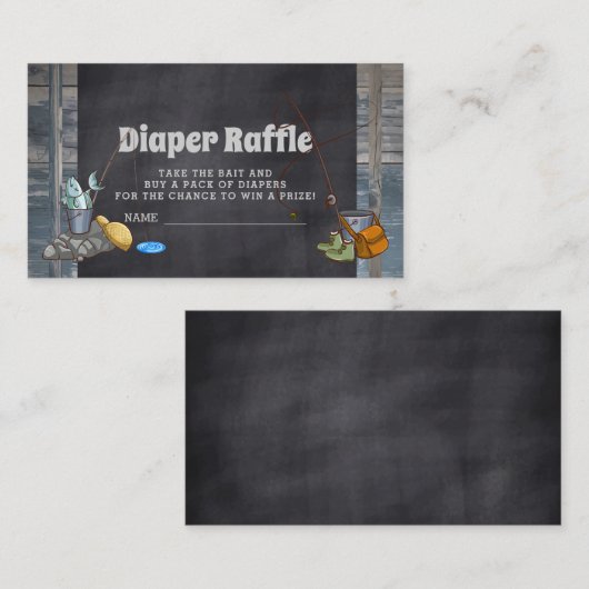 Luier Raffle Vissen Boy Baby shower Insert Kaarten (Voorkant / Achterkant)