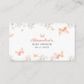 Luier Raffle Vlinder Wildbloemen Meisje Douche Informatiekaartje (Achterkant)