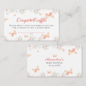 Luier Raffle Vlinder Wildbloemen Meisje Douche Informatiekaartje (Voorkant / Achterkant)