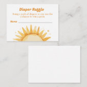 Luier Raffle voor Baby shower Sunshine Theme Notitiekaartje (Voorkant / Achterkant)