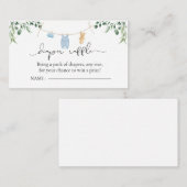 Luier Raffle Wasserij Blue Greenery Baby shower Informatiekaartje (Voorkant / Achterkant)