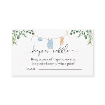 Luier Raffle Wasserij Blue Greenery Baby shower