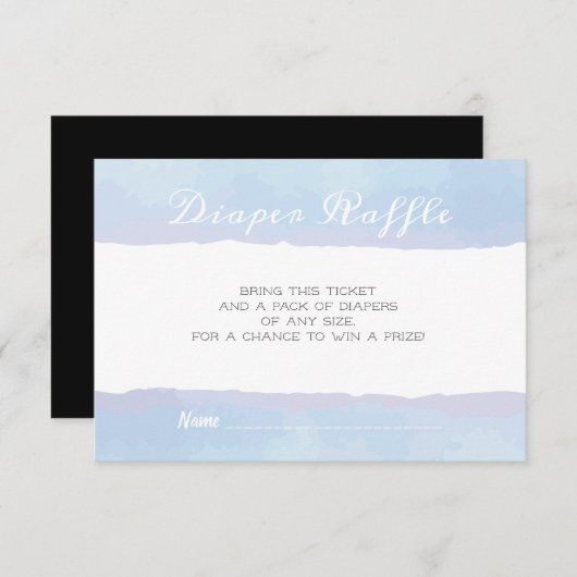 LUIER RAFFLE Waterverf Luier Raffle Enclosure Kaart (Voorkant / Achterkant)