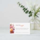 Luier Raffle Waterverf Pompoen Baby shower Informatiekaartje (Staand voorkant)