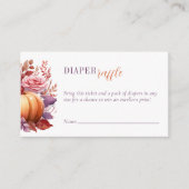 Luier Raffle Waterverf Pompoen Baby shower Informatiekaartje (Voorkant)