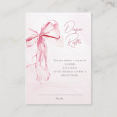 Luier Raffle Waterverf Roze Bow Girl Baby shower Informatiekaartje (Voorkant)
