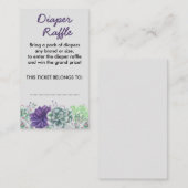 Luier Raffle Waterverf Succulenten Baby shower Informatiekaartje (Voorkant / Achterkant)