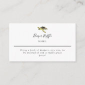 Luier Raffle Waterverf Zee Schildpad Baby shower Informatiekaartje (Voorkant)