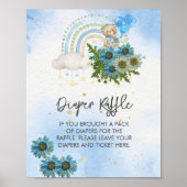 Luier Raffle We kunnen bijna wachten Boho regenboo Poster (Voorkant)