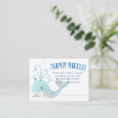 Luier Raffle Whale Baby shower Little Boy Blue Informatiekaartje (Staand voorkant)