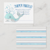 Luier Raffle Whale Baby shower Little Boy Blue Informatiekaartje (Voorkant / Achterkant)