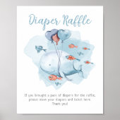 Luier Raffle Whale Baby shower Poster (Voorkant)