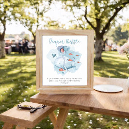 Luier Raffle Whale Baby shower Poster
