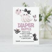 Luier Raffle Whimsy met een Hauntingly Schattigee  Informatiekaartje (Staand voorkant)