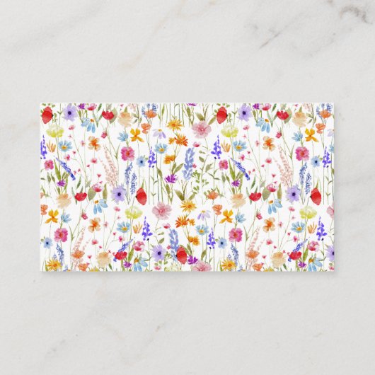 Luier Raffle Wildflower Baby shower Tuin Informatiekaartje (Achterkant)