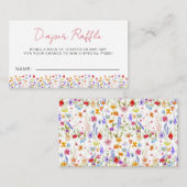 Luier Raffle Wildflower Baby shower Tuin Informatiekaartje (Voorkant / Achterkant)