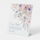 Luier Raffle Wildflower Bloemen Baby shower Reclamebord Met Voetstuk (Voorkant)