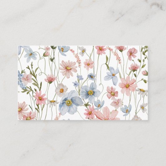 Luier Raffle Wildflower Kleurrijk Baby shower Informatiekaartje (Achterkant)