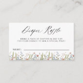 Luier Raffle Wildflower Kleurrijk Baby shower Informatiekaartje (Voorkant)