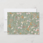 Luier Raffle Wildflower Sage Groen Baby shower Kaart (Achterkant)