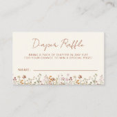 Luier Raffle Wildflower Terracotta Baby shower Informatiekaartje (Voorkant)