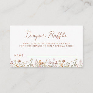 Luier Raffle Wildflower Terracotta Baby shower Informatiekaartje