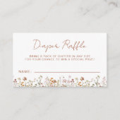 Luier Raffle Wildflower Terracotta Baby shower Informatiekaartje (Voorkant)