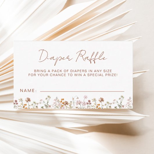 Luier Raffle Wildflower Terracotta Baby shower Informatiekaartje