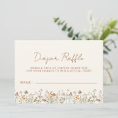 Luier Raffle Wildflower Terracotta Baby shower Kaart (Staand voorkant)