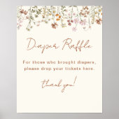 Luier Raffle Wildflower Terracotta Baby shower Poster (Voorkant)