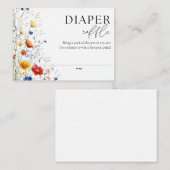 Luier Raffle Wildflowers Baby shower Informatiekaartje (Voorkant / Achterkant)