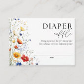 Luier Raffle Wildflowers Baby shower Informatiekaartje (Voorkant)