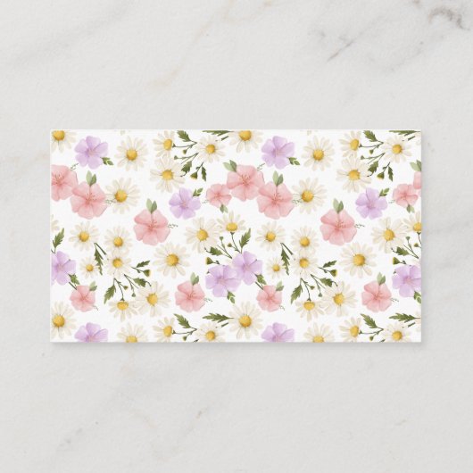 Luier Raffle Wildflowers Ganzen Baby shower Informatiekaartje (Achterkant)