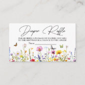 Luier Raffle Wildflowers Vlinders Baby shower Informatiekaartje (Voorkant)