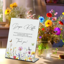 Luier Raffle Wildflowers Vlinders Baby shower