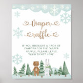 Luier Raffle Winter Sneeuwvlok Woodland Poster (Voorkant)