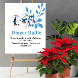 Luier Raffle Winter wonderland Pinguïn polar beer Poster