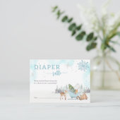 Luier Raffle Winter Woodland Boy Baby shower Informatiekaartje (Staand voorkant)