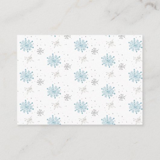 Luier Raffle Winter Woodland Boy Baby shower Informatiekaartje (Achterkant)